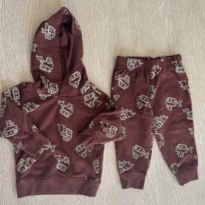 Carter Brown Tractor Print sweatsuit, size 12 months